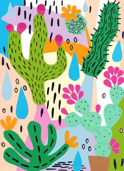 Cactus illustration on Behance Cactus Illustration, Posca Art, Cactus Art, Arte Inspo, Art Project, 그림 그리기, Pattern Wallpaper, Animal Art, Art Inspo