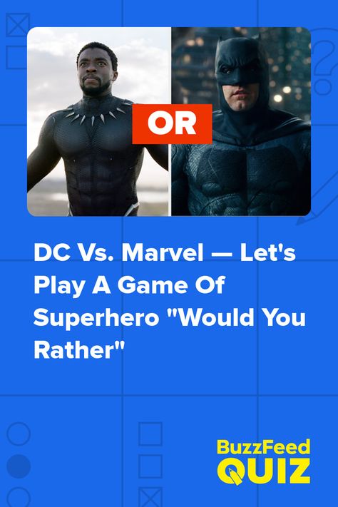 DC Vs. Marvel — Let's Play A Game Of Superhero "Would You Rather" Marvel Pause Game, Would You Rather Quiz, Dc Vs Marvel, Let's Play A Game, Dc And Marvel, Lets Play A Game, Martian Manhunter, Play A Game, Nick Fury