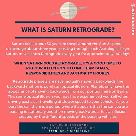 And so the 2019 retrograde season continues with Saturn going retrograde on April 29th! • ⮐ Swipe left to learn what this can mean for you!… Saturn Retrograde, Saturn Retrograde 2024, Can Meaning, Saturn Return, Spiritual Manifestation, Astrology Signs, Cosmos, Astrology, Meant To Be