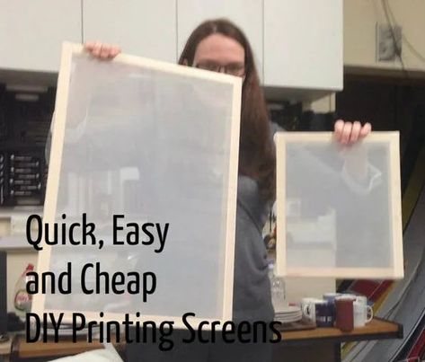 Quick, Cheap and Easy Screen Printing Frames | Screen printing frame, Silk screen printing diy, Screen printing designs Easy Screen Printing, Silk Screen Printing Diy, Scrapbook Tools, Cricut Wood, Screen Printing Frame, Diy Screen, Inkscape Tutorials, Crafts Clothes, Diy Screen Printing