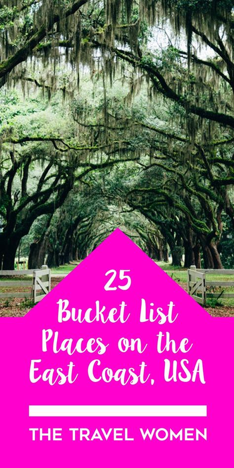 There are SO many incredible places to visit on the East Coast of the U.S. but these are our picks. Click through to see our top 25 Bucket List Places on the East Coast, USA. | The Travel Women #travelwomen #bucketlist #eastcoast #usatravel Travel Destinations Usa, Bucket List Places, East Coast Usa, Travel Women, East Coast Travel, East Coast Road Trip, Travel Destinations Bucket Lists, Vans Era, Usa Travel Destinations