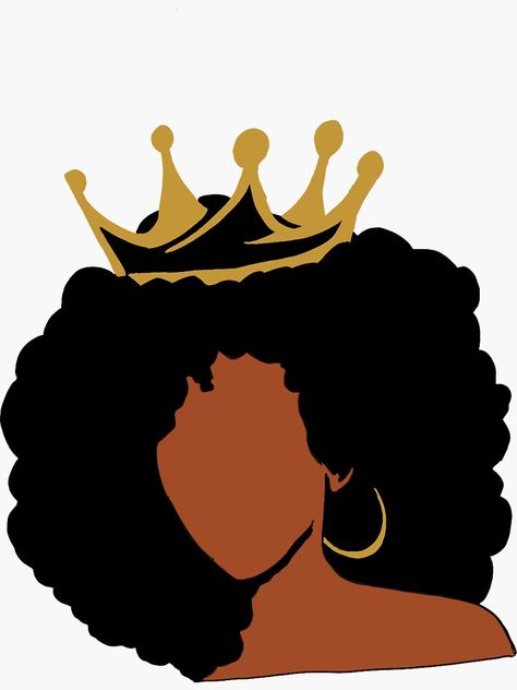 Crown Painting, Winter Planner Stickers, Girl Power Stickers, Black Power Art, Queen Drawing, Queen Aesthetic, African Art Paintings, Queen Art, Black Artwork