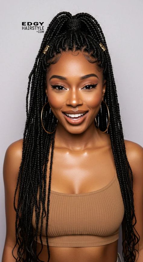 #hairstyles #haircut Box braids have become a symbol of versatility, beauty, and empowerment across cultures. Their intricate patterns, adaptability to different occasions, and ability to showcase personal style make them a standout choice in modern hair fashion. This timeless hairstyle blends tradition with innovation, offering countless variations to suit diverse preferences. Below, we explore 17 stunning box braid styles, each with its unique flair. 1. Long Box Braids Timeless and chic,... Micro Box Braids, Box Braids Hairstyle, Box Braid Styles, Long Box Braids, Box Braids Styling, Box Braid, Modern Hairstyles, Box Braids Hairstyles, Hair Fashion