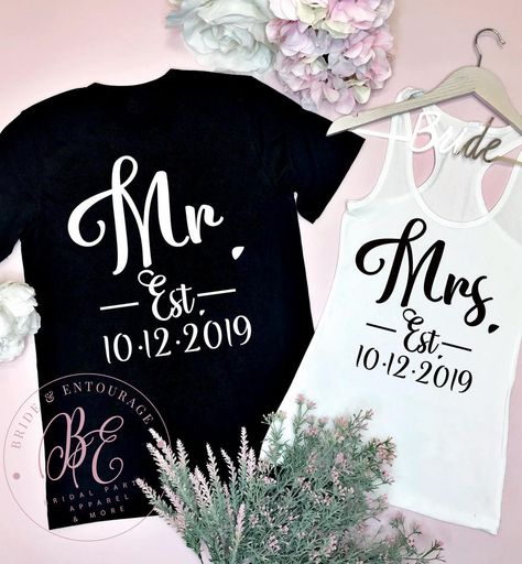 Married Couple Shirts, Original Wedding Ideas, Bridal Shower Shirts, Honeymoon Trip, Couples Shirts, Married Shirt, Groom Shirts, Dream Honeymoon, Mrs Shirt