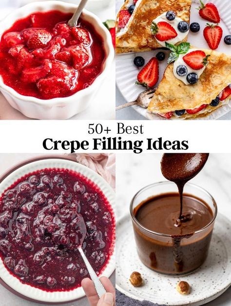 These crepe filling ideas will transform your crepe game forever. From sweet to savory fillings, these will satisfy your crepe cravings. Crepe Filling Ideas, Matilda Chocolate Cake, Crepe Filling, Chocolate Whipped Cream Frosting, Blackout Cake, Nutella Ganache, Crepes Filling, Cake Filling Recipes, Chocolate Fudge Frosting