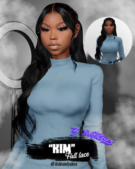 Brandy Sims Hair, Brandy Sims, Mesh Texture, Sims 4 Black Hair, Sims 4 Cas Mods, The Sims 4 Skin, Sims 4 Cc Kids Clothing, Pelo Sims, Free Sims 4