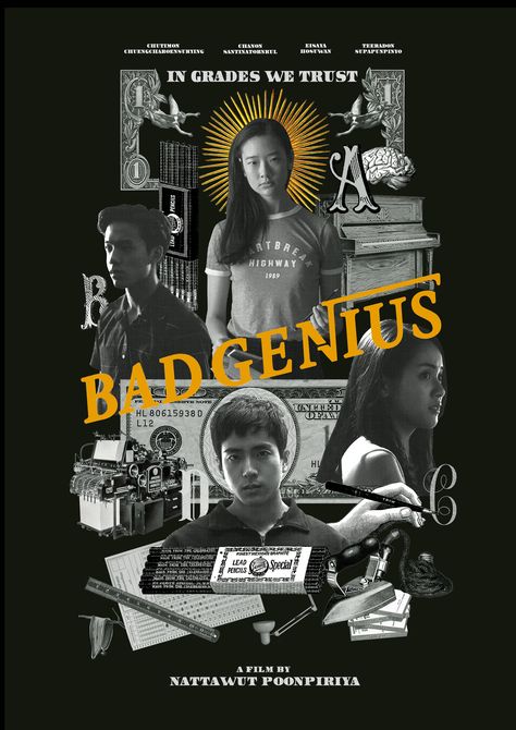 Posters - Nakrob Moonmanas Bad Genius Movie, Bad Genius, Pubmat Ideas, Movie Collage, Infographic Inspiration, Graphic Design School, Graphic Design Infographic, Hippie Painting, Digital Ideas