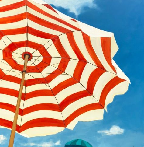 Umbrellas – T. S. Harris Paintings Face, Umbrella Illustration, Sky Gazing, Summer Umbrella, Look Of Love, Pool Art, Umbrella Art, Secluded Beach, Sun Umbrella