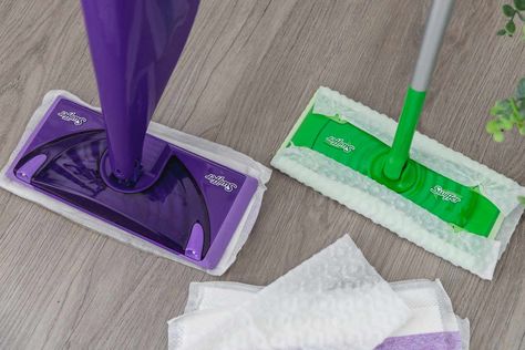 How to Use a Swiffer to Wash Floors Wet Mop Pads, Sweep The Floor, Dust Mop, Wet Floor, Window Unit, Duct Work, Household Chores, Types Of Flooring, Mold And Mildew