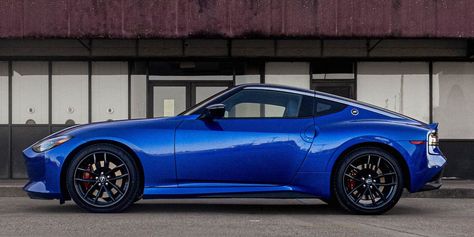 The 2023 Nissan Z is the start of a new era for the beloved "Z" sports car. We drove a $54,000 one with a stunning blue interior and exterior. New Nissan Z, 2023 Nissan Z, Nissan Z Cars, Nissan Z, New Nissan, Datsun 240z, Mazda Miata, Blue Interior, Retro Modern