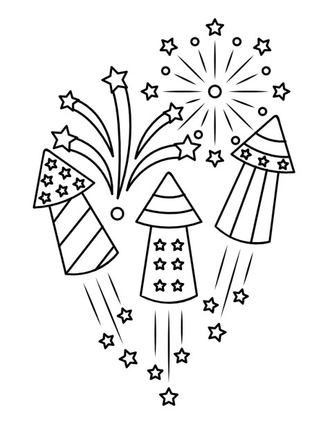 Printable Fourth Of July Fireworks Coloring Page Drawing Of Fireworks, July Coloring Page, Fourth Of July Drawings Ideas, Easy Firework Drawing, Fireworks Coloring Pages, Fourth Of July Drawings, July Coloring Pages, Fourth Of July Coloring Pages, 4th Of July Drawings