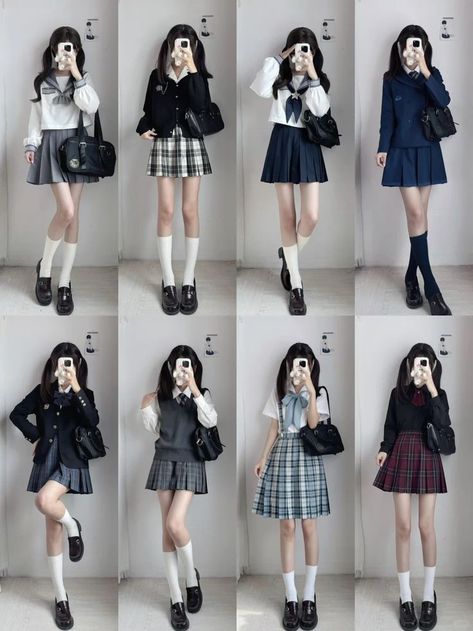 Japanese Uniform Aesthetic, Doll Clothes Aesthetic, Japanese School Outfits, Draw Chibi, Japanese Bag, Women Portrait, Girl Fashion Style, Photo Cute, Fashion Kawaii