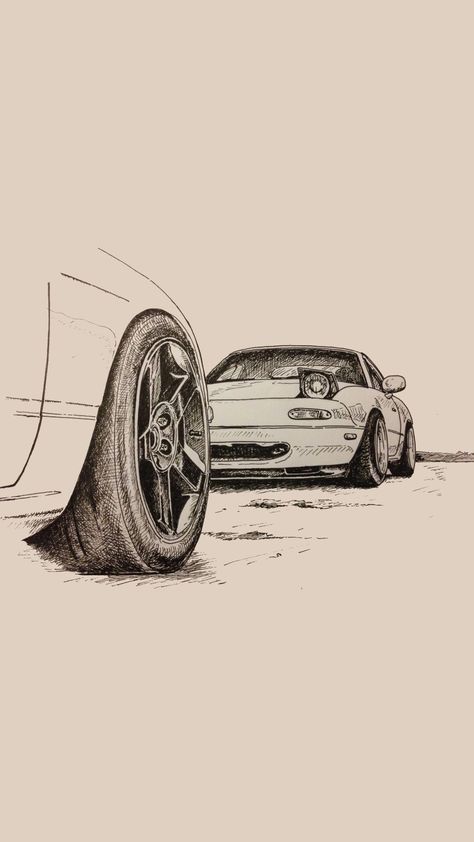 Mx5 Drawing, Mazda Miata Drawing, Jdm Car Drawings, Miata Sketch, Car Sketch Simple, Miata Drawing, Jdm Drawing, Luxury Car Interior Design, Auto Drawing