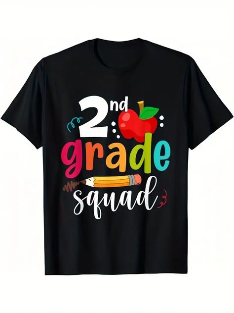 Boy's Creative T shirt 2nd Grade Squad Comfortable Summer - Temu Grade Quotes, First Grade Gifts, Second Grade Teacher, First Grade Teachers, Squad Shirt, Mens Long Sleeve Tee, Back To School Gifts, Teacher Tshirts, Back To School Outfits