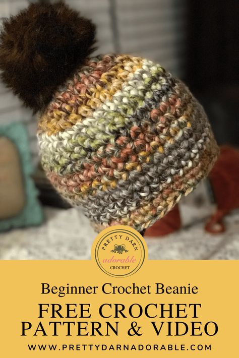 Free Crochet Beanie Pattern & Video Tutorial Crotchet Hat, Free Crochet Beanie Pattern, Bulky Yarn Patterns, Wearable Accessories, Bulky Yarn Crochet, Chunky Crochet Hat, Beanie Pattern Free, Boys Hats, Crochet Beanie Pattern Free