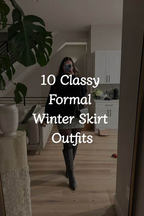 Discover simple yet chic formal winter skirt outfits that blend aesthetic appeal with cozy warmth. Elevate your style with cute layering ideas perfect for the chilly season! Formal Outfits For Women Winter, Outfits In Snow, Formal Skirt Outfit Classy, Semi Formal Winter Outfits For Women, Semi Formal Outfits For Women Winter, Winter Dress Outfit Formal, Formal Winter Outfits For Women, Winter Event Outfit, White Skirt Winter Outfit