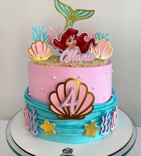 Frozen Elsa Cake Topper, Easy Birthday Cake Recipes, Elsa Cakes, Little Mermaid Cakes, Mermaid Birthday Cakes, Beautiful Cake Designs, Diy Cake Topper, Simple Birthday Cake, Birthday Cake Recipe