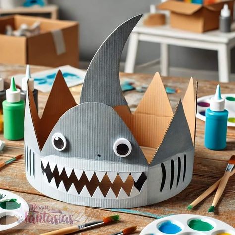 Shark Diy Crafts, Baby Diy Projects, Crazy Hat Day, Easter Hairstyles For Women, Hair Flyer, Montessori Toddler Activities, Creative Gift Wraps, Hairstyles Kids, Crazy Hats