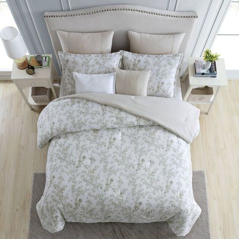 Lindy Comforter Sham Set - Laura Ashley : Target Laura Ashley Bedding, Green Comforter, Twin Comforter Sets, Solid Beige, Reversible Comforter, Comforter Bedding Sets, Twin Comforter, Cotton Comforters, Queen Comforter Sets