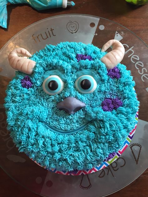 Monsters inc Sully cake Monster Inc Cake Ideas, Sully Cake, Monsters Inc Cake, Monster Inc Cakes, Sully Monsters Inc, Monster Inc Birthday, Disney Birthday Cakes, Monster Inc, Disney Birthday