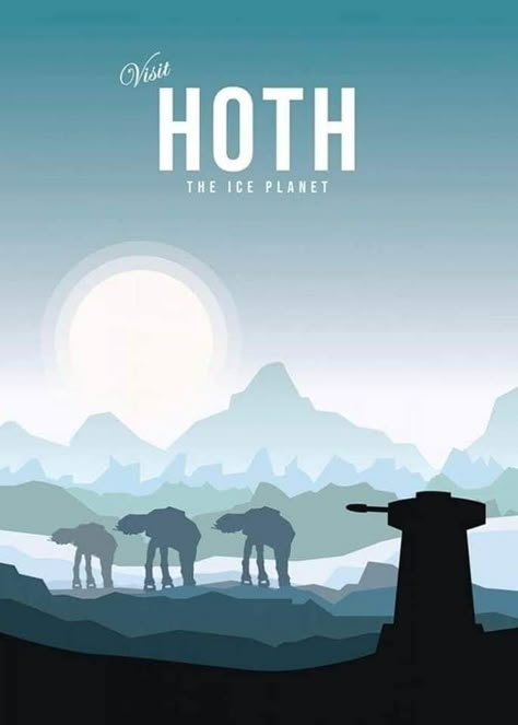 Star Wars Minimalist Poster, Star Wars Zimmer, Star Wars Travel Posters, Star Wars Hoth, Hoth Star Wars, Star Wars Bedroom, Star Wars Nursery, Star Wars Wall, Star Wars Painting