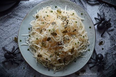 Diakon Radish, Rice Wine Vinegar Dressing, Halloween Salad, Witchy Recipes, Horror Food, Pagan Handfasting, Haunted Garden, Halloween Eats, Handfasting Wedding