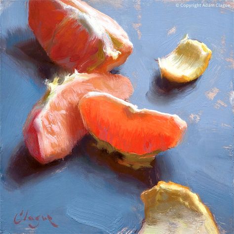 Still Life Paintings, Concept Art Tutorial, Orange Painting, Shop Artwork, Oil Painters, Blue Painting, Color Studies, Plein Air Paintings, Happy Independence