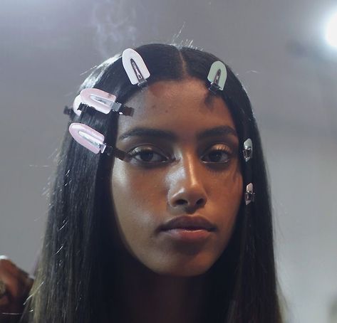 Imaan Hammam, Black Hair, Hair Clips, A Woman, Hair, Black