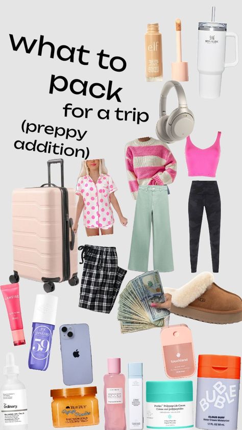 what to pack for a trip! (preppy addition)💗🌸💕🍉🥥👛💜🤍🦩🏖️🤭💘😄⚡☀️ Preppy Road Trip, Preppy Packing, Pack For A Trip, Preppy Things, Vacation Essentials, Thanksgiving Break, What To Pack, South Carolina, Atlanta