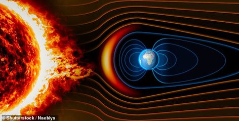 NASA selects two new missions that aims to better understand extreme space weather  | Daily Mail Online Tata Surya, Outer Core, Earth's Magnetic Field, Geomagnetic Storm, Weather Predictions, Shock Wave, Solar Flare, Solar Wind, Space Telescope