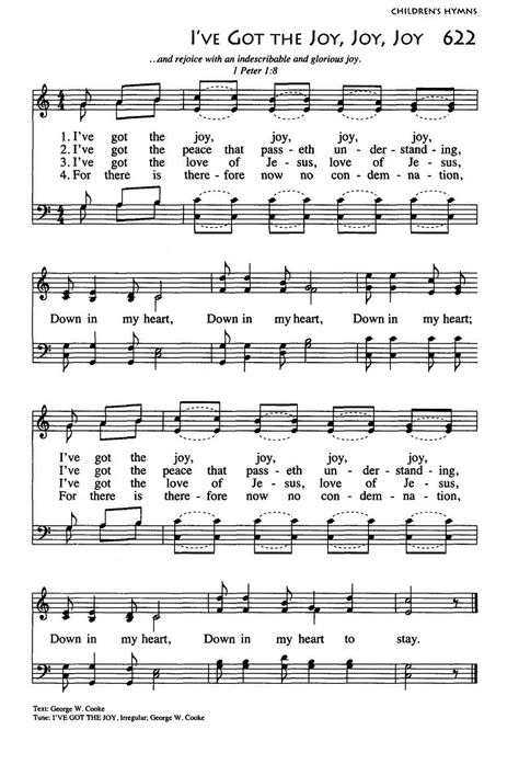 African American Heritage Hymnal page 991 Ive Got The Joy Joy Joy Down In My Heart, Joy Joy Joy Down In My Heart, Children's Church Songs, Bible Songs For Kids, Sunday School Songs, Gospel Song Lyrics, Christian Hymns, Hymn Sheet Music, Hymn Music