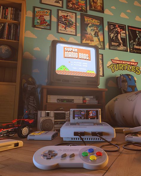 Retro Games Room, Retro Gaming Art, Retro Gadgets, Retro Room, Retro Videos, Retro Game, Retro Gamer, Retro Video Games, Foto Art