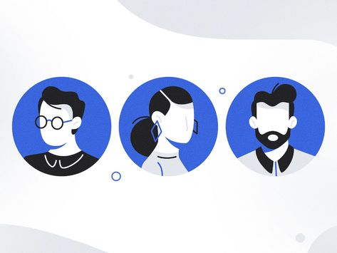 Avatars by Mila Spasova for Optimize.Ad on Dribbble Friday Illustration, Card Ui, Vector Animation, Avatar Images, Corporate Art, The Metaverse, Event Banner, Branding Mood Board, Card Illustration