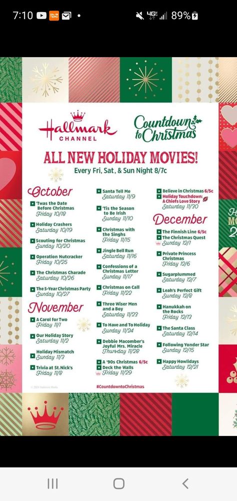 Hallmark Christmas Movies List, Christmas Hallmark Movies, Christmas Sunday, Christmas Charades, Christmas Movies List, Christmas Movie Night, Holiday Inspo, December Holidays, Movies List