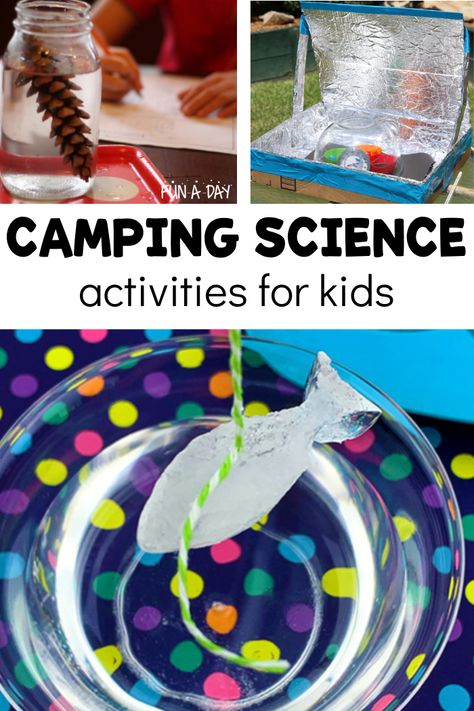 Camping Science For Toddlers, Camping Outdoor Activities Preschool, Hands On Camping Activities, Hands On School Activities, Camping Themed Science Experiments, Camping Theme Fine Motor Activities, Camping Experiments For Kids, Camp Science Experiments, Camping Stem Activities For Preschool