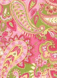 This is a beautiful paisley print in extra wide multi-use fabric... Perhaps baby sis needs some new curtains too? Pink And Green Pattern, Scandinavian Pattern, Paisley Art, Paisley Fabric, Green Paisley, Design Textile, Garden Gate, Pretty Fabric, Pink Paisley