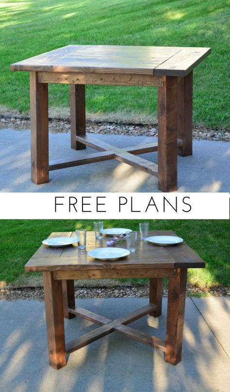 (paid link) Awesome DIY Dining Table Ideas- Welcome to a new collection of DIY ideas in which we are going to show you 16 Awesome DIY Dining Table Ideas. Enjoy! Woodwork Garage, Farmhouse Furniture Plans, Square Farmhouse Table, Square Kitchen Tables, Square Farmhouse, Dining Farmhouse, Diy Esstisch, Diy Patio Table, Farm House Dining Room