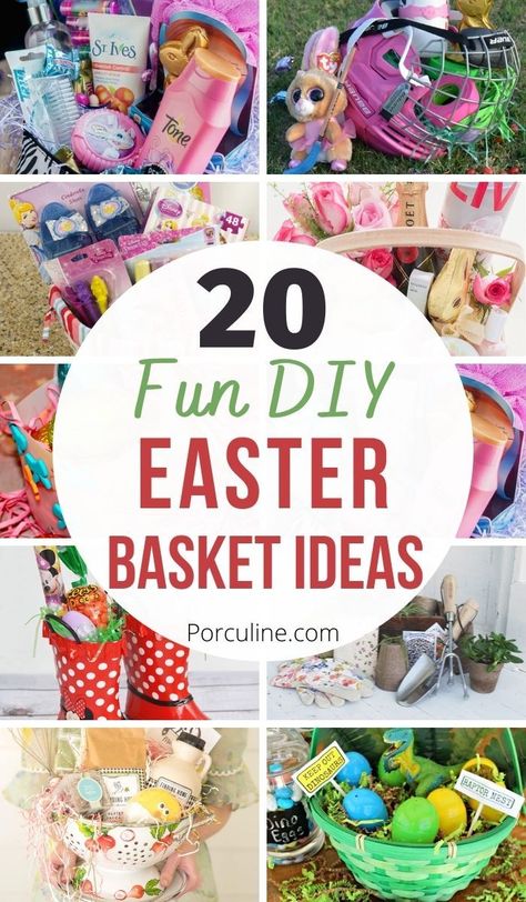 If you are looking for something fun, unique, and creative Easter basket ideas, then you've come to the right place! Here you will find 20 brilliant Easter basket ideas for all ages! #Easterbasket #Easter #DIYEasterbasket Unique Easter Basket Ideas, Diy Easter Baskets, Small Easter Gifts, Homemade Easter Baskets, Adult Easter Baskets, Unique Easter Baskets, Creative Easter Baskets, Unique Easter Gifts, Decorating Easter Baskets