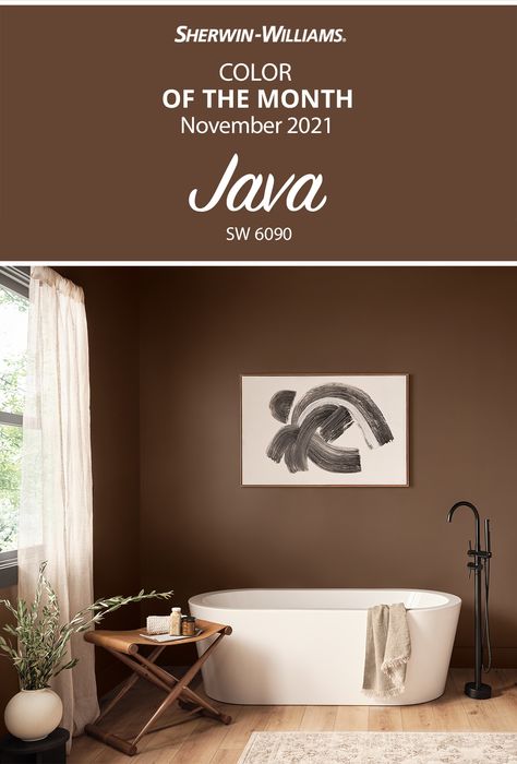 Bakery Brown Paint Color, Sherwin William Brown Colors, Bronze Brown Paint Color, Brown Room Paint Ideas, Milk Chocolate Paint Color, Behr Brown Paint Ideas, Brown Paint Colors For Bedroom, Brown Interior Paint Wall Colours, Brown Bathroom Paint Colors