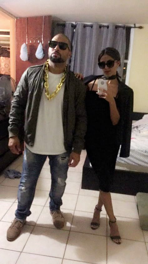 Kim kardashian and kanye west halloween costume Kim And Kanye Halloween Costume, Kim And Kanye Costume, Kanye West Halloween Costume, Kanye Halloween Costume, Kardashians Costume, Kardashian Costume Ideas, Kim K Costume, Rappers Halloween Costumes, Kanye Costume