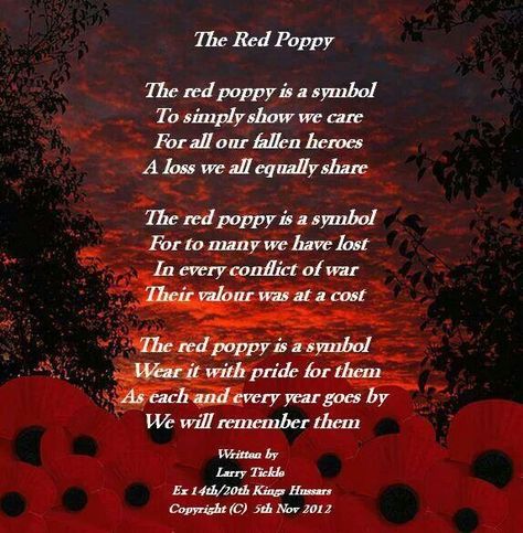 The Poppy Poppy For Veterans Day, Poppy Quotes Remembrance, Poppies Crochet, Poppies Craft, Flanders Fields Poem, Remembrance Day Poems, Anzac Art, Poppies Poem, Memorial Day Poem