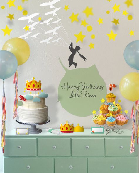 STARRY PRINCE PARTY THEME // PARTY KIT // DOWNLOADABLE + PRINTABLE #babyshowerideas4u #birthdayparty #babyshowerdecorations #bridalshower #bridalshowerideas #babyshowergames #bridalshowergame #bridalshowerfavors #bridalshowercakes #babyshowerfavors #babyshowercakes Prince Party Theme, Pastel Circus, Little Prince Party, Prince Birthday Party, Prince Theme, Prince Party, Circus Theme Party, Prince Birthday, Printable Party Decorations