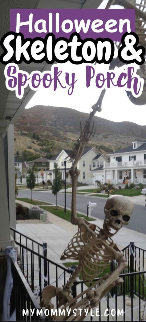 Get into the Halloween spirit with these eerie porch decor ideas! From life-size skeletons to spooky wreaths, create a hauntingly beautiful atmosphere. Spooky Porch, Life Size Skeleton, Unique Halloween Decorations, Spooky Wreath, Hauntingly Beautiful, Unique Halloween, Halloween Spirit, Halloween Skeletons, Halloween Decoration