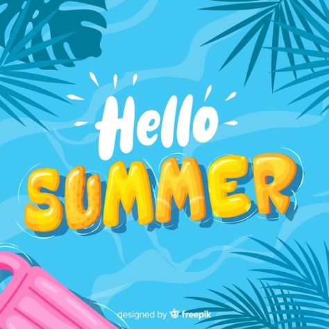 Hello Summer, Graphic Resources, Hand Drawn, Blue, Design