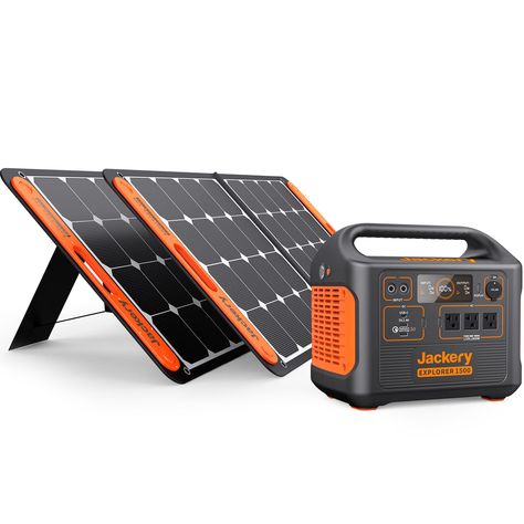 Jackery was founded in Silicon Valley in 2012. With strong research and development and manufacturing expertise, Jackery launched lithium Portable Power Station in 2015. As a professional brand in solar generators, Jackery will strive to continue the vision and commitment to providing green energy solutions and powering outdoor life Jackery Solar Generator 1500 with 2 Solar Panels 100W 1534-Watt Hour Portable Solar Generator in Orange | JAE15002SP100 Solar Powered Generator, Portable Power Supply, Portable Power Station, Portable Generator, Generator House, Gas Generator, Solar Generator, Solar Charging, Roof Solar Panel