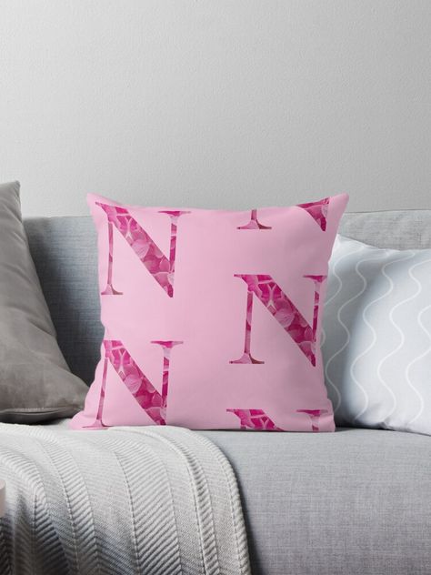 Get my art printed on awesome products. Support me at Redbubble #RBandME: https://www.redbubble.com/i/throw-pillow/Alphabet-Letter-N-in-Pink-Floral-Lettering-Monogram-by-WD-Artist/166607992.5X2YF?asc=u Floral Lettering, Monogram Pillow, Letter Pillows, Monogram Pillows, Letter N, Pillow Sale, Lettering Alphabet, Pink Floral, Awesome Products