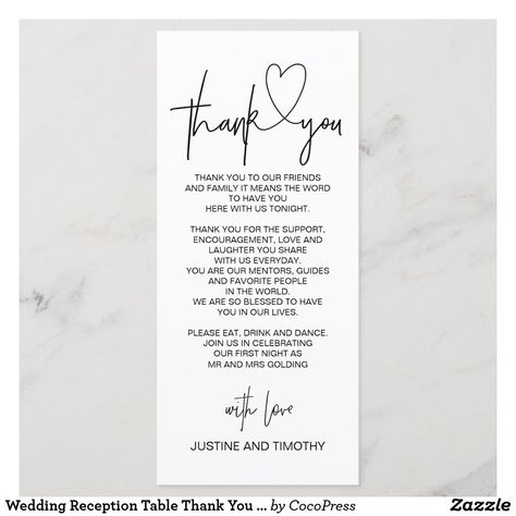 Shop Wedding Reception, Wedding Table Menus, Zazzle Wedding, Wedding Menu Cards, Wedding Reception Tables, Shop Wedding, Reception Table, Wedding Places, Popular Wedding