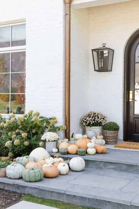 The McGee Home: Our Fall Front Porch Look - Studio McGee Cozy Porch Ideas, Simple Fall Porch Decor, Modern Front Porch Ideas, Modern Front Porches, Cozy Porch, The Mcgee Home, Mcgee And Co, Mcgee Home, Fall Front Porch Decor