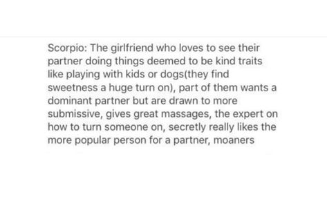 Scorpio Girlfriend, The Girlfriends, Turn Ons