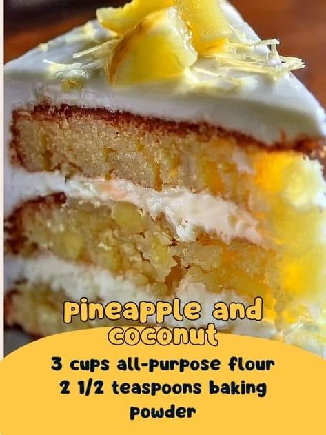 Pineapple And Coconut, Coconut Dream, Pineapple Desserts, Tasty Desserts, Pineapple Coconut, Mix Recipes, Dream Cake, Sunny Beach, Cake Mix Recipes